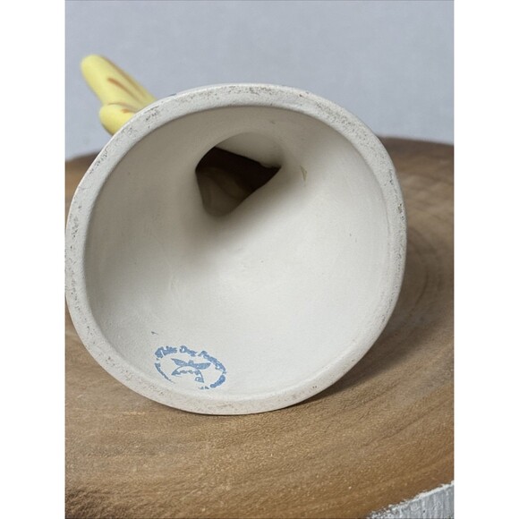 Vintage White Dog Pottery Christmas Angel Poinsettia Gift Figurine Candle Holder - Picture 13 of 14